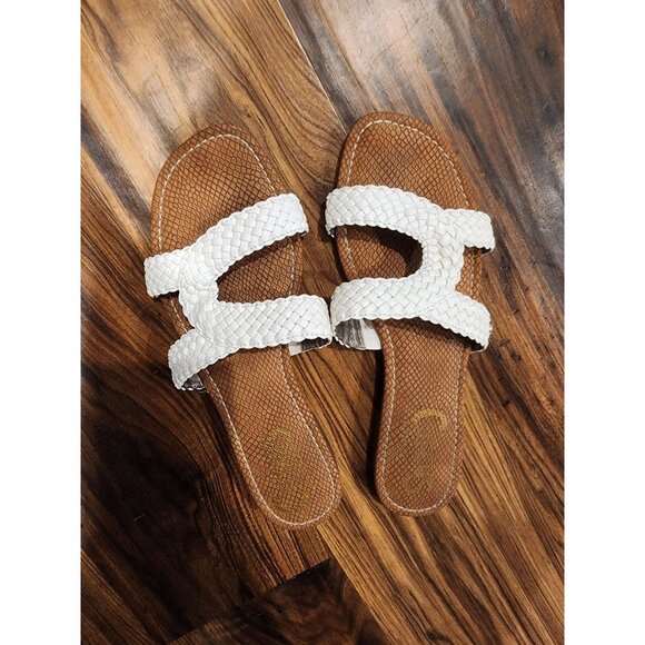 Circus by Sam Edelman Shoes - Circus by Sam Edelman Betty 2 Slide Sandals 9.5 White Braided Resort Flat
